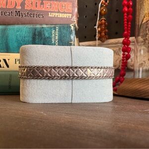 Vintage Italian Sterling Silver Panel Bracelet